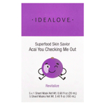 Idealove, Superfood Skin Savior, маска с суперфудами, асаи, 5 шт. по 20 мл (0,68 жидк. унции)