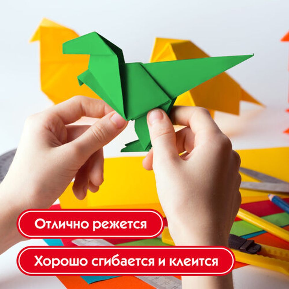 Цветная бумага А4 2-сторонняя газетная, 8 листов, 8 цветов, на скобе, ПИФАГОР, 200х283 мм, "Тигрёнок", 116623
