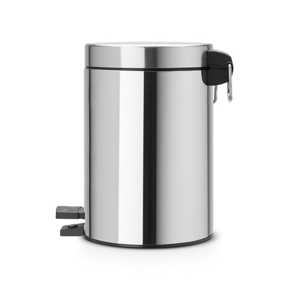 Ведро для мусора Brabantia матовая сталь 3л вид сбоку