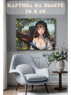 Картина на стену 40 X 50 Девушка аниме