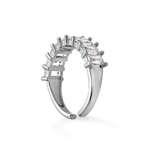 Латунное кольцо "Крупные кристальные фианиты" silver