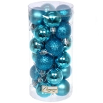 Новогодние шары 4 см (набор 24 шт) «Микс фактур», голубой
