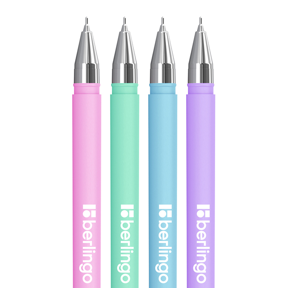 Ручка шариковая BERLINGO "Starlight S" 0,5 мм, синяя, soft-touch, ассорти