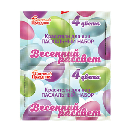 Набор красителей пищевых для яиц "Пасхальный набор Весенний рассвет 4 цв.