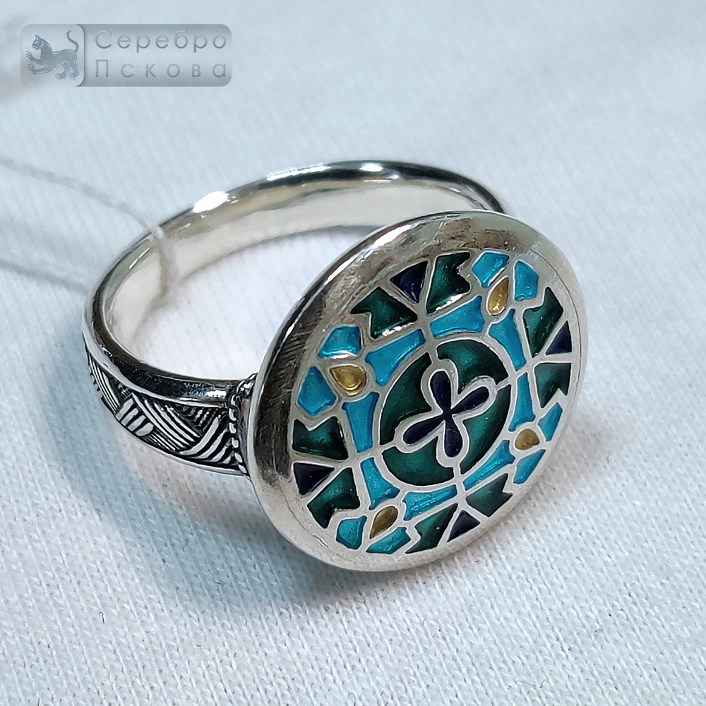 Кольцо "Ольгин крест" горячая эмаль
