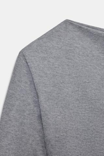 ZARA ТОП АСИММЕТРИЧНОГО КРОЯ ИЗ МЯГКОЙ ТКАНИ, СЕРЫЙ МЕЛАНЖ