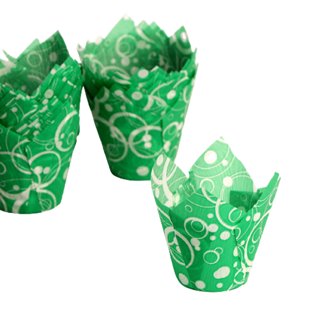 Форма Тюльпан Зеленый с белыми кольцами  1 шт.