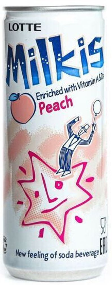 Газированный напиток Лотте Милкис Персик / Lotte Milkis Peach 0.25 - банка