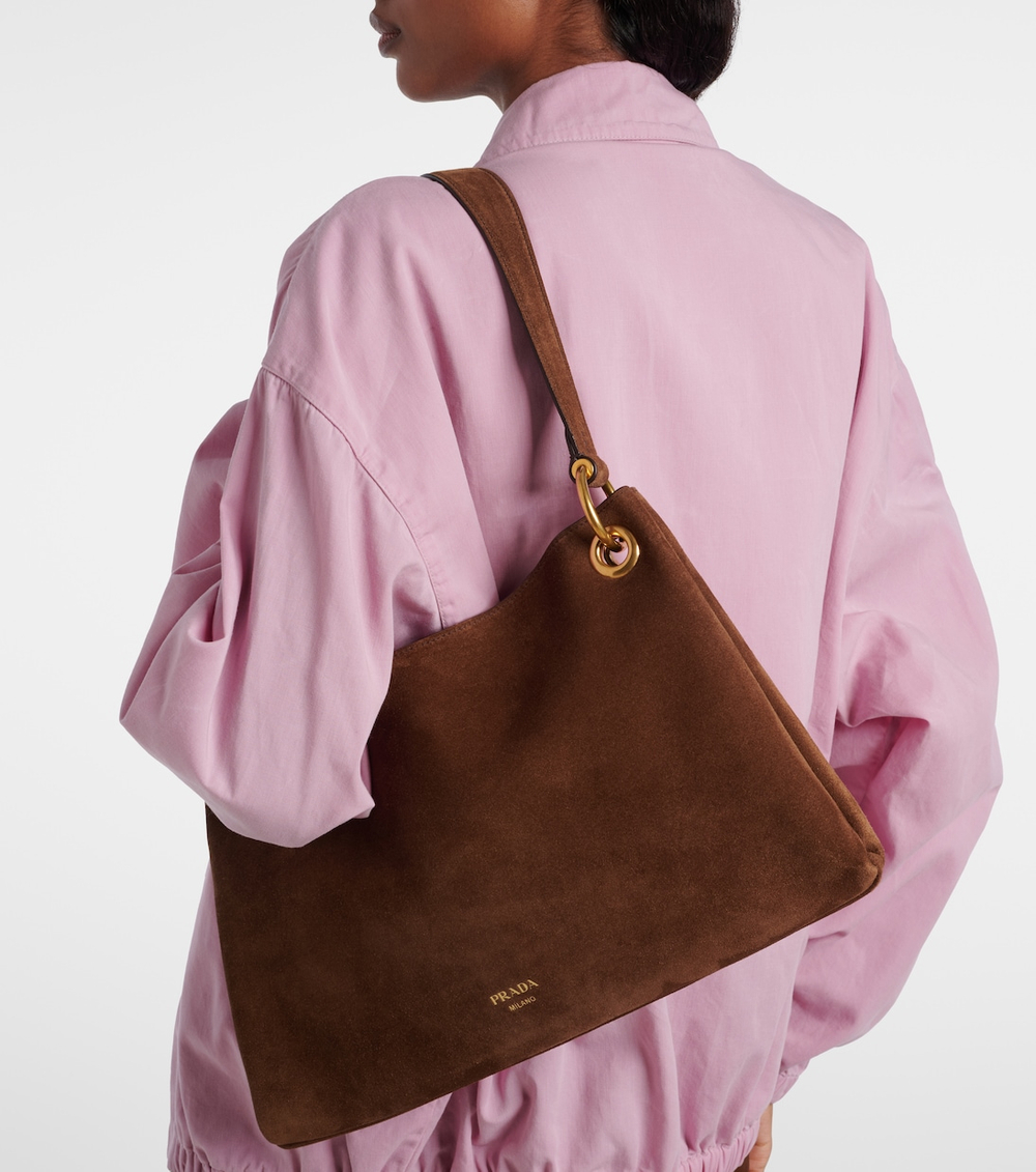 Сумка Prada Etude Large Suede Shoulder "Cocoa Brown"