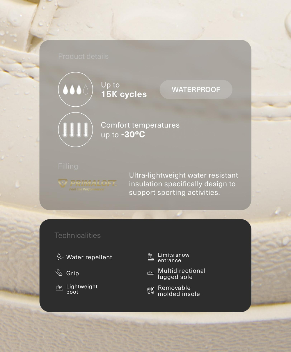 OYSHO Нейлоновые ботинки на шнуровке для après-ski, экрю