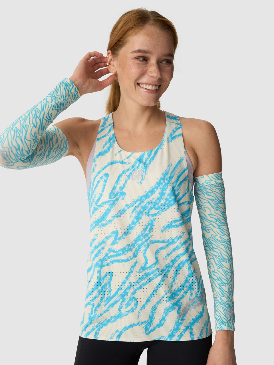 Майка женская GRI Старт молочно-голубая