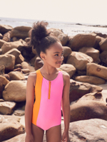 Купальник слитный на молнии для девочки Next E76-812, Розовый, Оранжевый