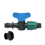 Кран стартовый для капельной трубки с зажимной гайкой, с резинкой 16мм, GP