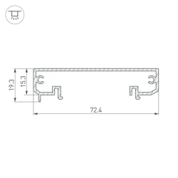 Профиль-держатель KLUS-POWER-W70-BASE-2000 ANOD (Arlight, Алюминий) 019883