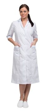 Халат женский "Ника" (белый/морская волна)