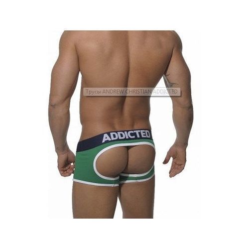 Мужские трусы джоки боксеры зеленые с темно-синей резинкой Seobean Addicted