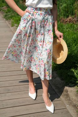 Юбка с цветами из хлопка