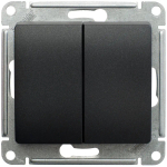 GLOSSA 2-клавишный ПЕРЕКЛЮЧАТЕЛЬ, сх.6+6, 10АХ, механизм, АНТРАЦИТ