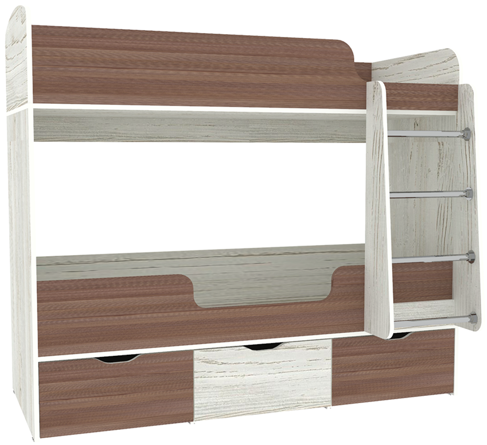 Кровать двухъярусная КарИВи Малыш Двойняшка Винтерберг Бодего Темный
