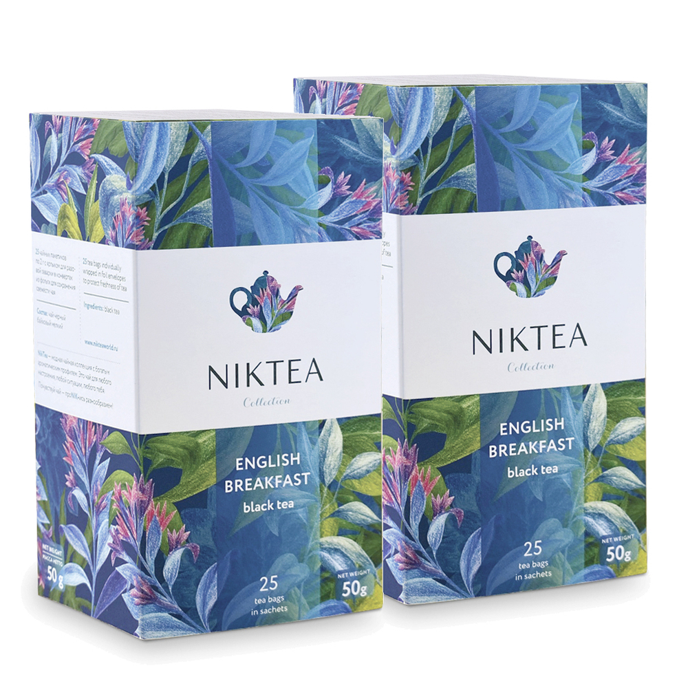 Niktea English Breakfast / Английский завтрак, чай черный в пакетиках, 2 x 25 шт.