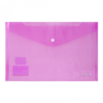 Папка-конверт на кнопке Yalong, A4, 230х330 мм, 140 мкм, ассорти в коробе, прозрачная