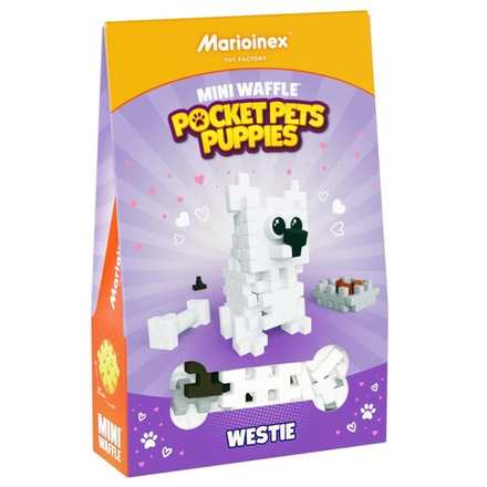 Marioinex - Мини-конструктор Waffle POCKET PETS PUPPIES Вест Хайленд Уайт Терьер 49 элементов. 907863