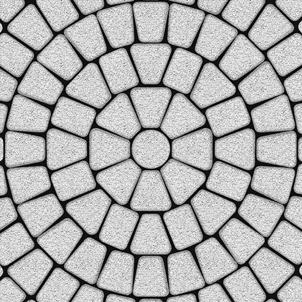 Тротуарная плитка КЛАССИКО (круг) - Гранит Белый, комплект из 3 видов плит