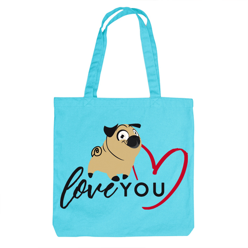 Тканевая сумка "Мопс - любовь"