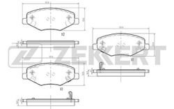 ZEKKERT BS1971 Колодки тормозные передние Chery Amulet (без ушка), VORTEX CORDA