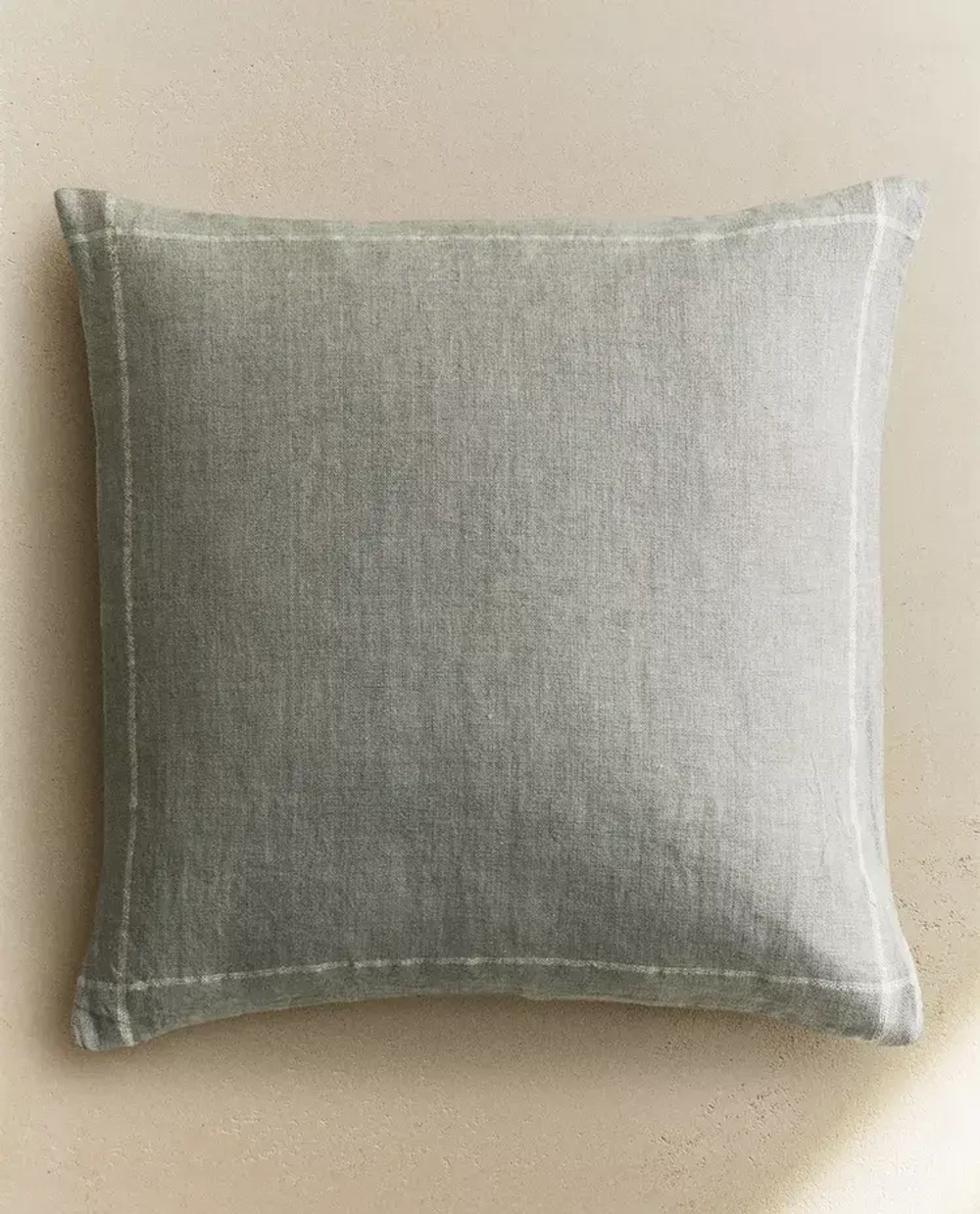 ZARA HOME ЛЬНЯНАЯ НАВОЛОЧКА ДЛЯ ДЕКОРАТИВНОЙ ПОДУШКИ, СИНИЙ