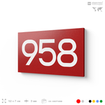 Номер на дверь 958, табличка на дверь для офиса, квартиры, кабинета, аудитории, склада, красная 120х70 мм, Айдентика Технолоджи