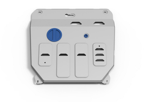 Защита картера и КПП Rival для Changan UNI-V РКПП 2023-н.в./Lamore РКПП 2023-н.в., алюминий 3 мм, с крепежом, штампованная, 333.8912.1