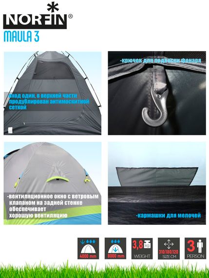 Палатка 3-х местная Norfin MAULA 3 NFL