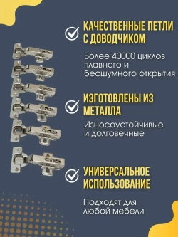 Петли мебельные с доводчиком