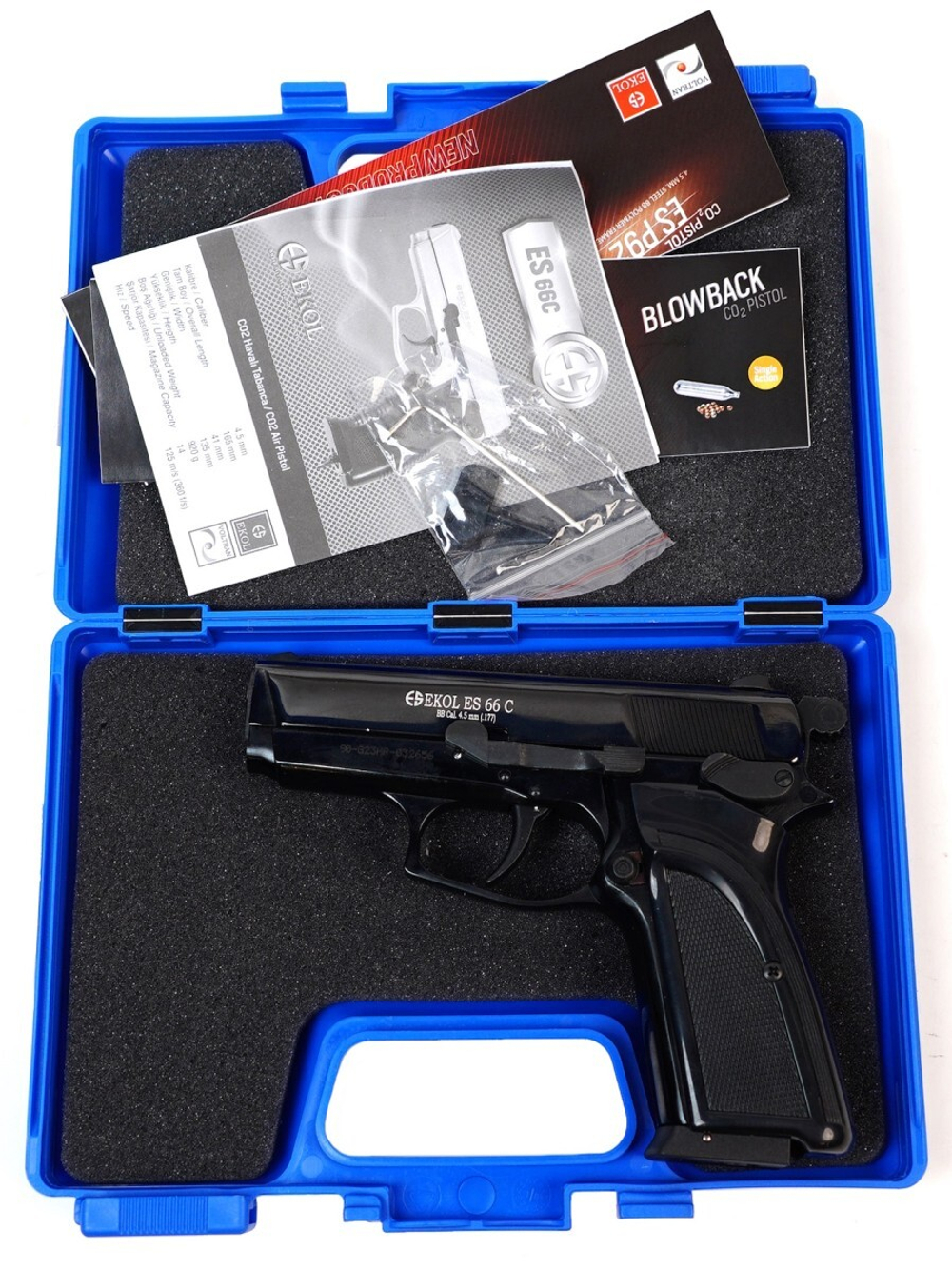 Пистолет пневматический EKOL ES 66 C Black (металл) 4,5 мм