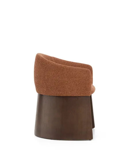 Стул Bosca из терракотового шенилла с ножками из шпона ореха