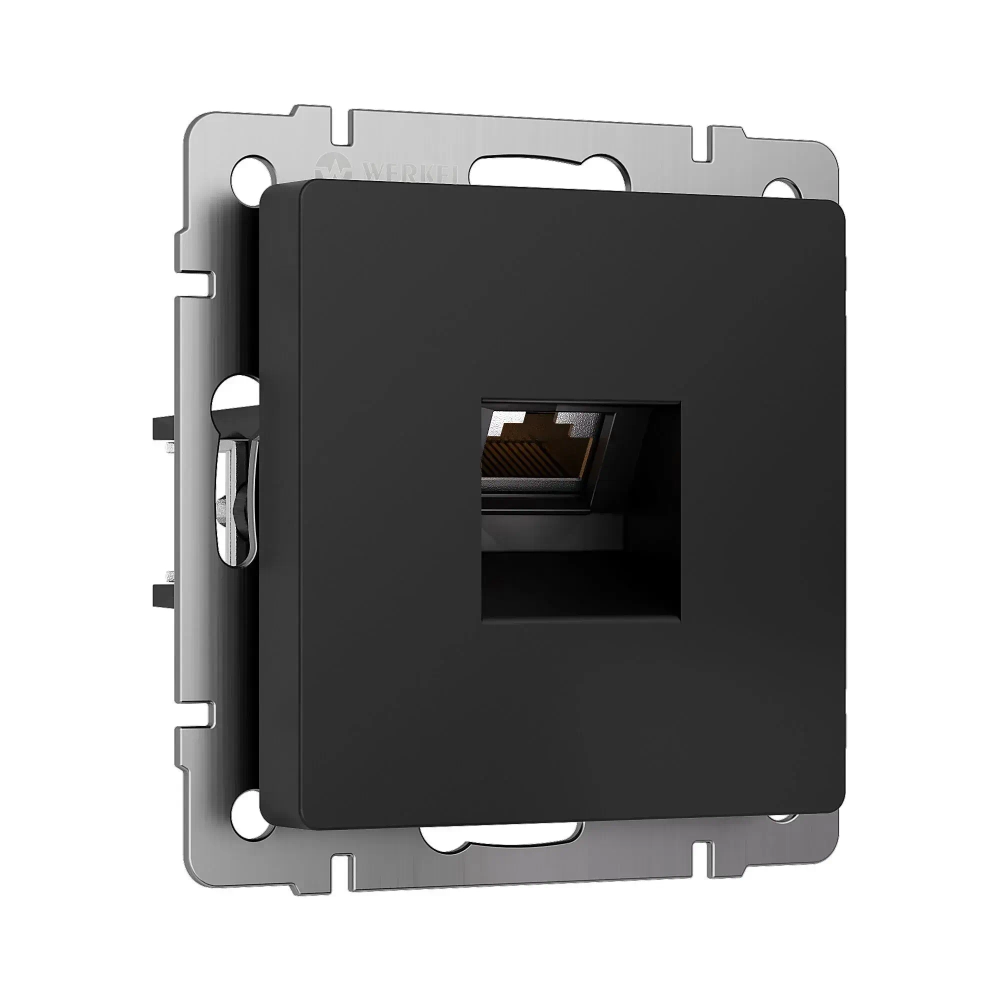 Розетка Ethernet RJ-45 cat. 6A экранированная (черный матовый) W5120108