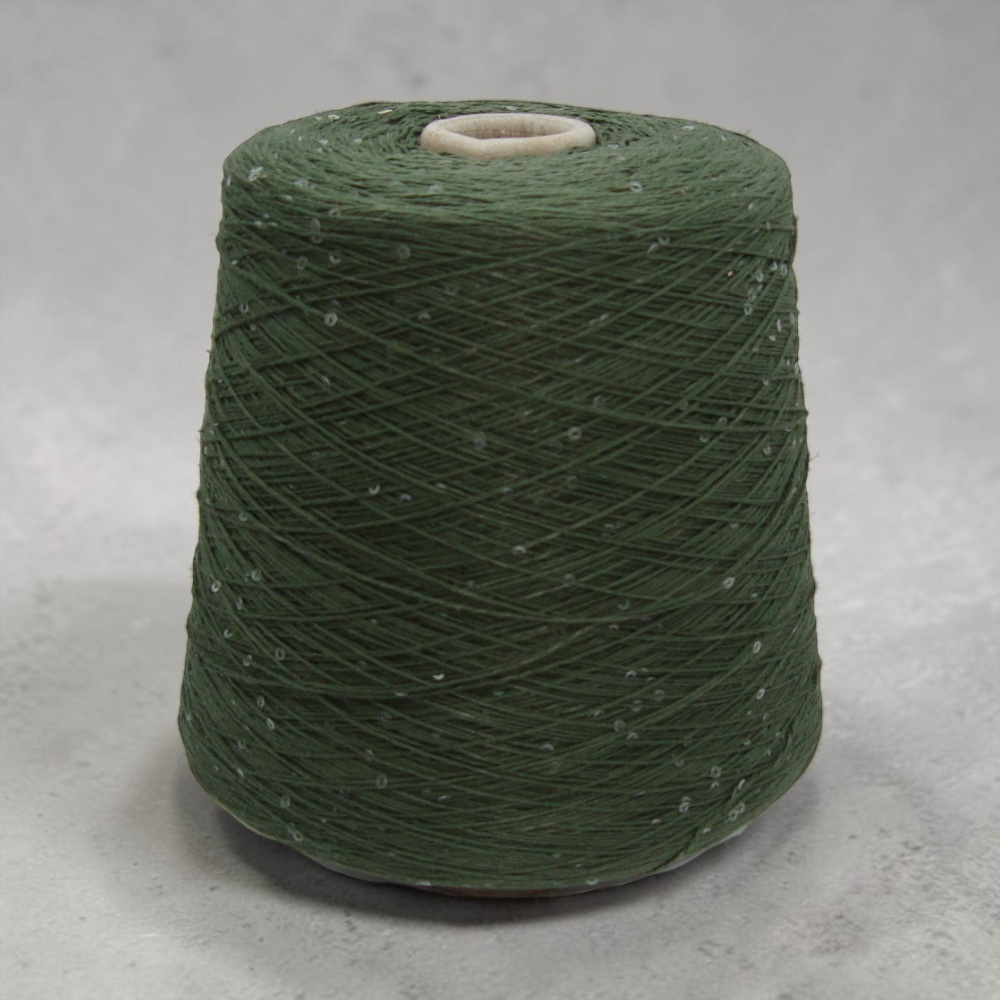 Бобинная пряжа Cotton Paillettes (Verde)