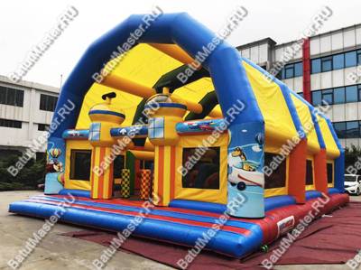 Коммерческий надувной батут "Сказочный комплекс" с крышей 2, 12,8*8*6 м