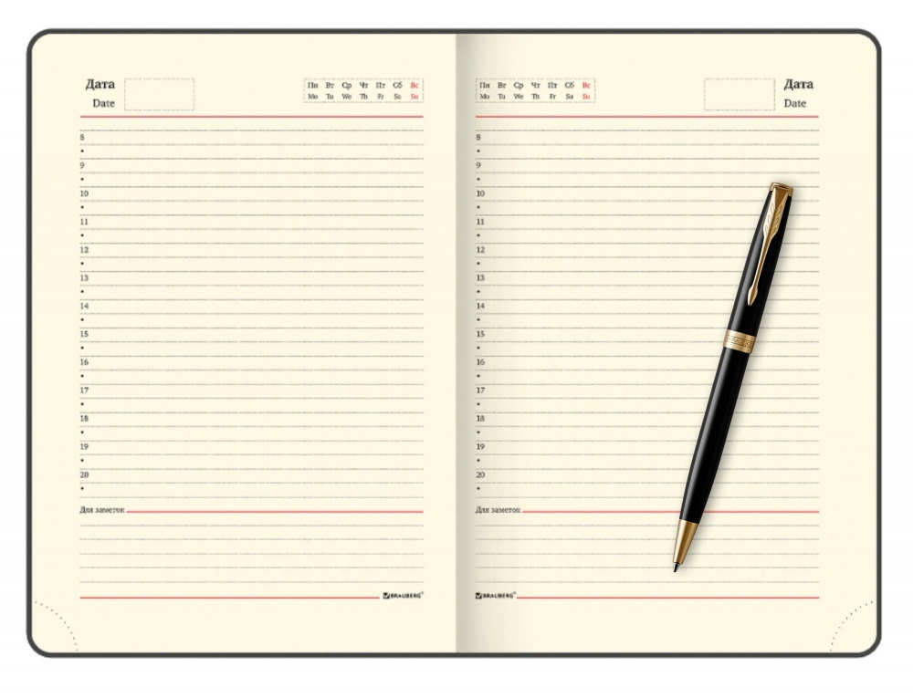 Подарочный набор Parker: шариковая ручка Parker Sonnet GT 1931497 и ежедневник чёрного цвета с имитацией под кожу рептилии