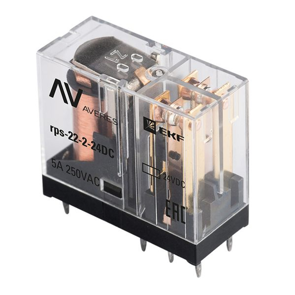 Реле промежуточное РП slim 22/2 5A 24В DC EKF AVERES (10.00 шт.)