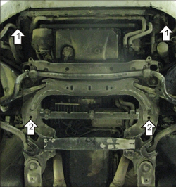 Защита картера Двигателя. 2 мм, Сталь. для Audi A8 2002-2005 MOTODOR.00132