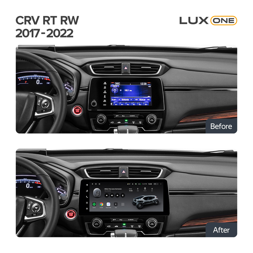 Магнитола Honda CRV 5 2017-2022 - Teyes LUX ONE монитор 12.3" 2K QLED на Android 10, CarPlay, 4G SIM-слот, 6/128ГБ