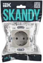 SKANDY Розетка с заземлением без защитных шторок 16А SK-R05Sh шампань IEK