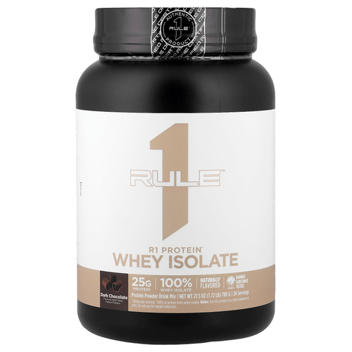 Rule One Proteins, R1 Protein™, сывороточный изолят, со вкусом темного шоколада, 780 г (1,72 фунта)