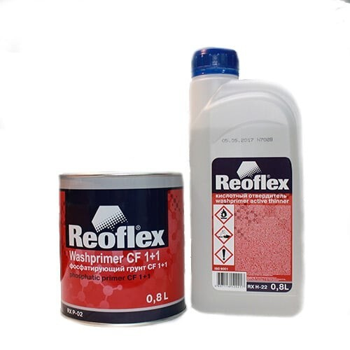 REOFLEX 2К Грунт Фосфатирующий 1+1 (комплект 0,8л+0,8л), Желтый