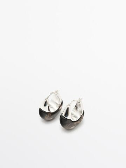 Massimo Dutti Серьги с камнями, черный