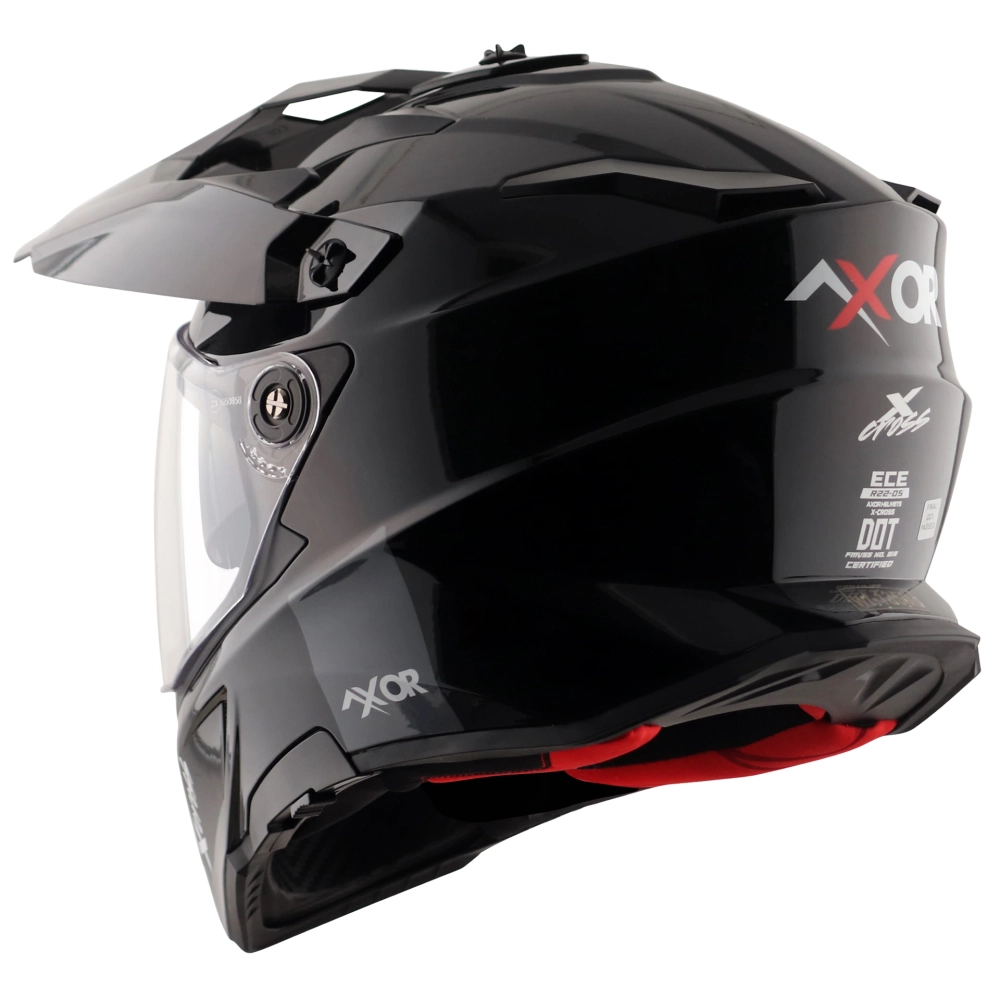 Шлем AXOR X-CROSS DUAL VISOR KR, с визором, цвет черный (XL)