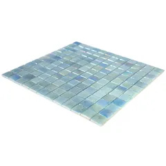 STP-GN003-L Natural Мозаичная плитка из стекла Steppa зеленая голубая с перламутром