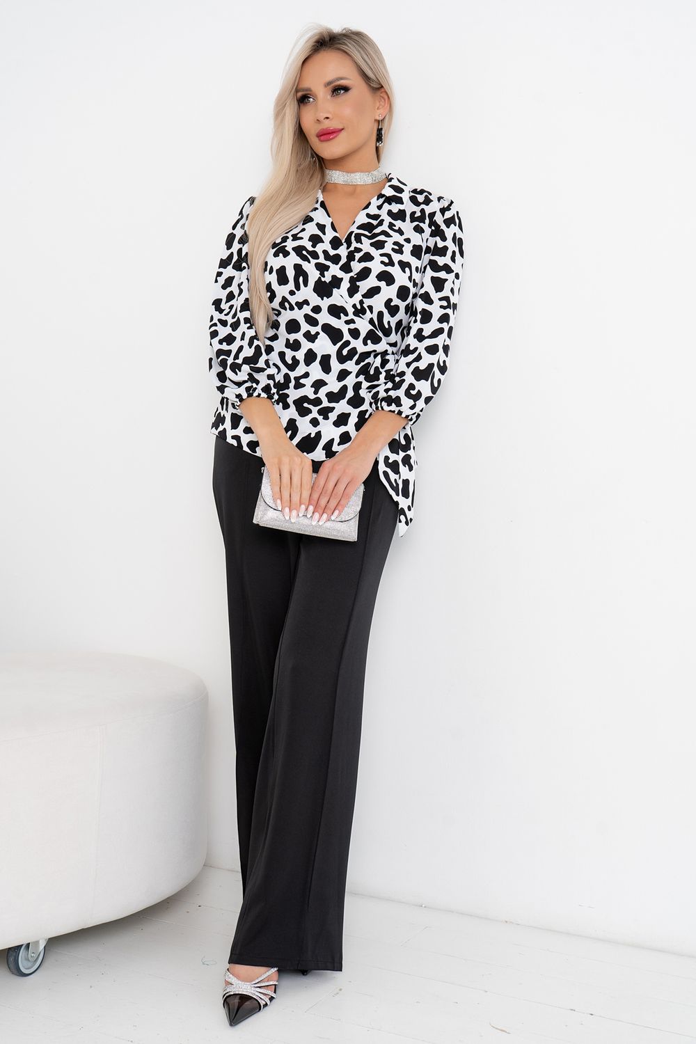 Костюм брючный Домино (черный/белый) Кбр11-38 Nikol (Акция)